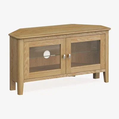 Knees Nancy Light Oak 2 Door Corner TV Bench