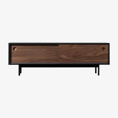 Knees Barbican 140cm Walnut Veneer TV Unit - Brown