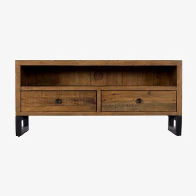Knees Wyatt Reclaimed Wood 2 Drawer TV Bench