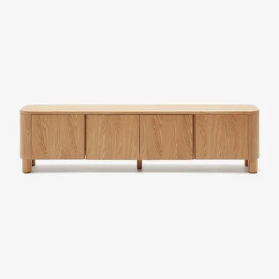 Kave Home Salaya TV stand in ash plywood FSC Mix Credit, 200 cm x 40 cm