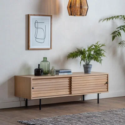 La Redoute Batala Japandi Oak Slatted TV Unit