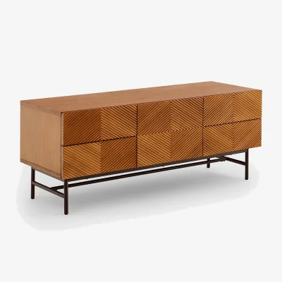 La Redoute Jerem Veneer Textured Front TV Unit, Width 120cm