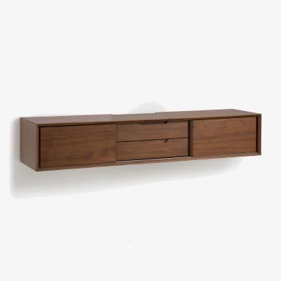 La Redoute Noyeto Wall-Hung TV Unit in Walnut Veneer
