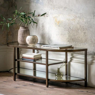 La Redoute Hana Luxe Curved Glass & Mirror TV Stand