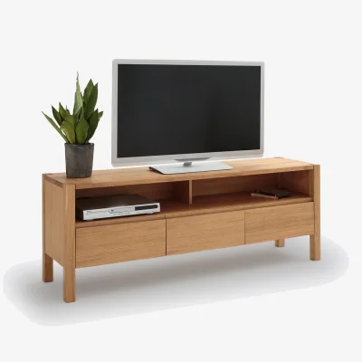 La Redoute Adelita TV Bench in Oak and Oak Veneer 160cm