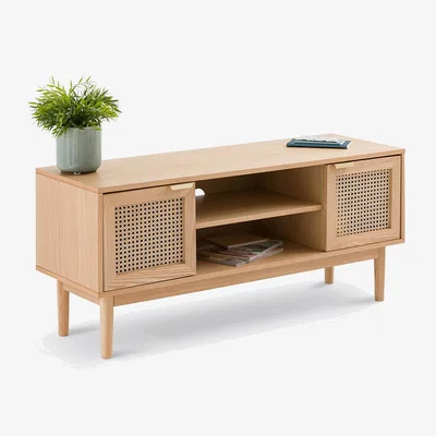 La Redoute Loris Ash and Cane 2-Door TV Unit