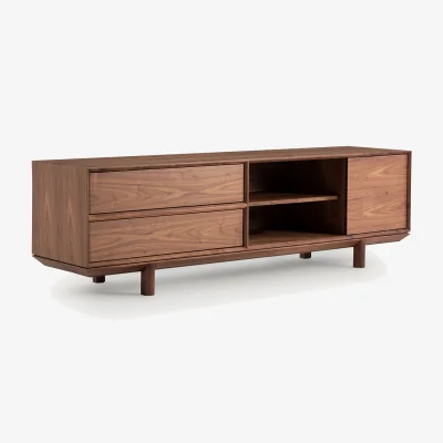 La Redoute Gloria TV Stand in Walnut and Veneer, Designed By Emmanuel Gallina