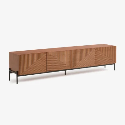 La Redoute Les Signatures - Lodge Vintage Oak Veneer Hi-Fi TV Stand