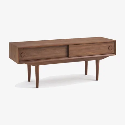 La Redoute Quilda TV Unit with 2 Sliding Doors in Walnut and Veneer
