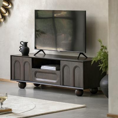 La Redoute Akron Arch Mango Wood Media Unit with Ball Feet