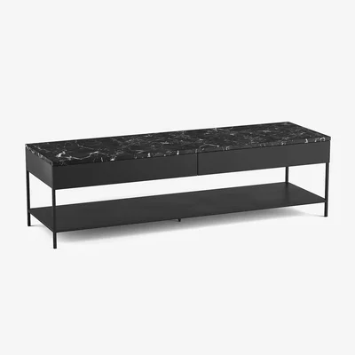 La Redoute Febée Two-Layer Metal & Marble TV Unit