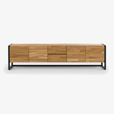 La Redoute Hiba Oak and Veneered TV Stand L200cm