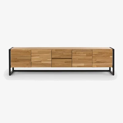 La Redoute Hiba Oak and Veneered TV Stand L200cm