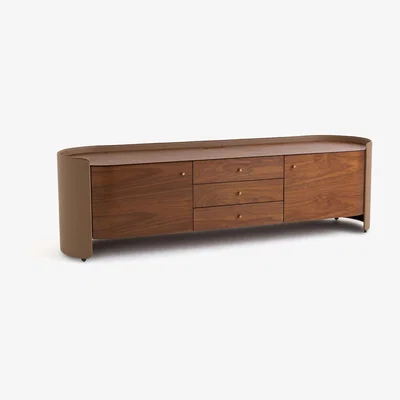 La Redoute Firmo Walnut and Leather TV Cabinet