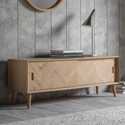 La Redoute Dhule Herringbone Oak TV Unit