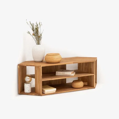 La Redoute Edgar Corner TV Cabinet in Solid Oak