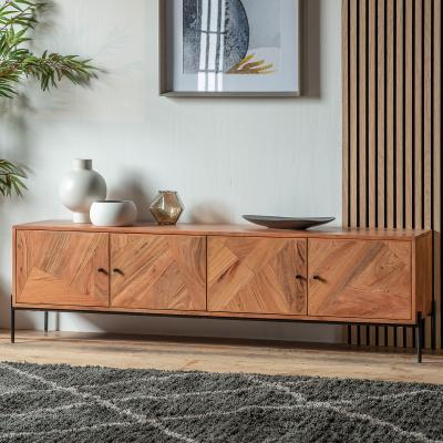 La Redoute Balaya Inlaid Wood 4 Door Wood TV Unit
