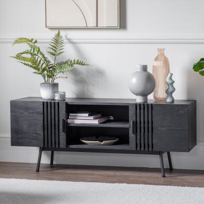 La Redoute Bokaro Oak Slatted TV Unit with Shelf
