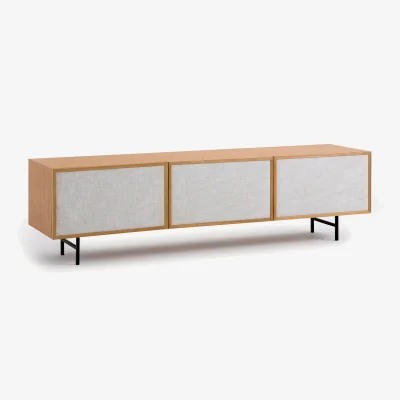 La Redoute Pletenice TV Cabinet in Oak Veneer and Fabric