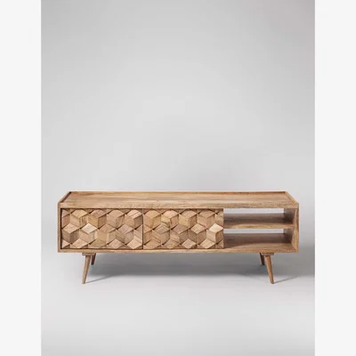 Marks & Spencer Swoon Terning Mango Wood 2 Door Media Unit Natural