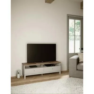 Marks & Spencer M&S Salcombe TV Unit - Light Grey, Light Grey,Natural