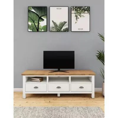 Marks & Spencer M&S Padstow Wide TV Unit - Ivory, Ivory