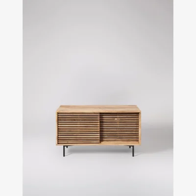 Marks & Spencer Swoon Weaving Mango Wood 2 Door Media Unit Natural