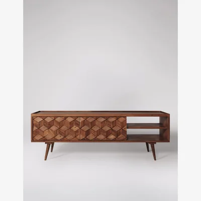 Marks & Spencer Swoon Terning Acacia Wood 2 Door TV Unit Brown
