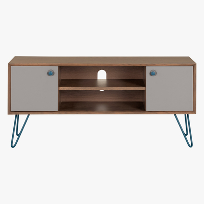 Made.com Dotty Wide TV Stand, Dark Stain Oak and Grey