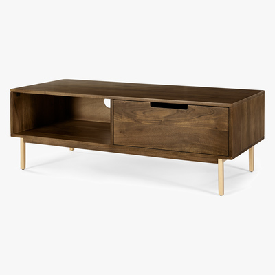Made.com Tayma TV Stand, Acacia and Brass