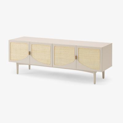 Made.com Emmi Wide Media Unit, Warm Ecru & Rattan