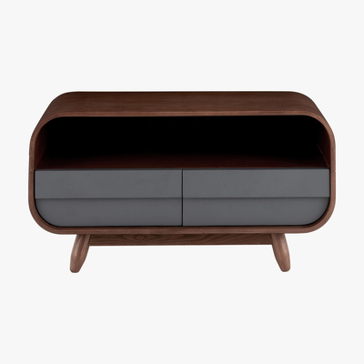 Made.com Esme Compact TV Stand, Dark Stain Ash and Grey