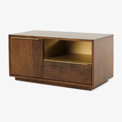 Made.com Anderson Compact TV Stand, Mango Wood & Brass