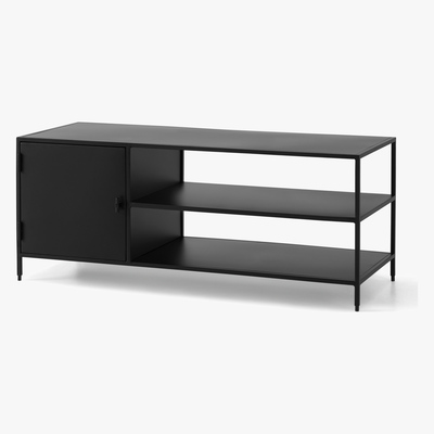Made.com Solomon Compact TV Unit, Black Metal