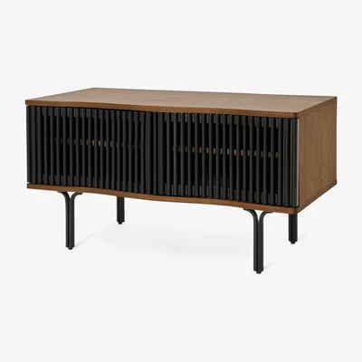Made.com Zaragoza Compact TV Unit, Walnut & Charcoal Black