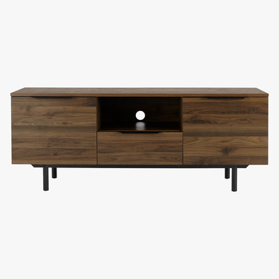 Made.com Damien Wide TV stand, Walnut & Black
