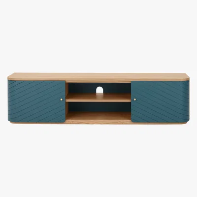 Made.com Novak Wide TV Stand, Ash and Teal