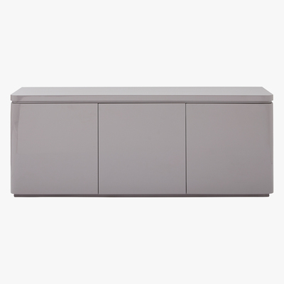 Made.com Mekkin Wide 3 Door 3 Drawer Sideboard, Grey Gloss and Matt Plum