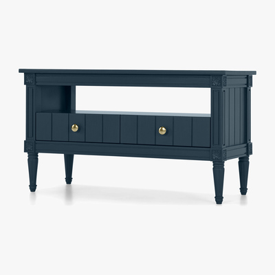 Made.com Bourbon Vintage TV Stand, Dark Blue and Brass