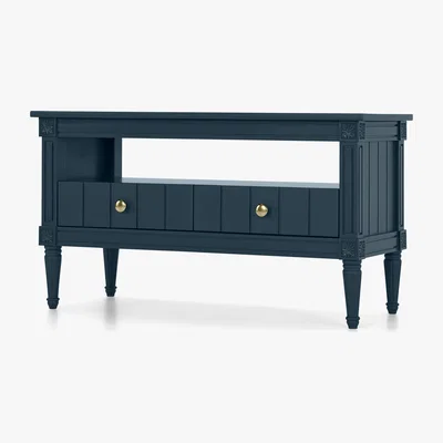 Made.com Bourbon Vintage TV Stand, Dark Blue and Brass