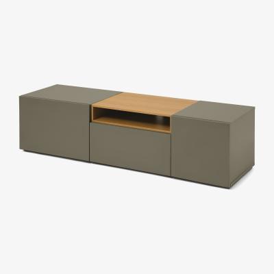 Made.com Heaton Modular TV Unit, Cobalt Grey & Oak Effect
