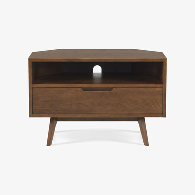 Made.com Jenson Corner TV Unit, Dark Stain Oak