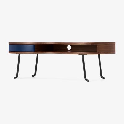 Made.com Pendelbury Media Unit, Walnut & Royal Blue