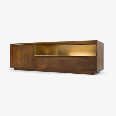 Made.com Anderson TV Stand, Mango Wood & Brass