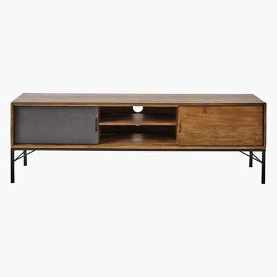 Maisons du Monde Mango Wood and Black Metal TV Unit Arty