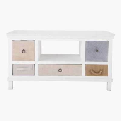 Maisons du Monde Wooden TV unit in white W 110cm Ouessant