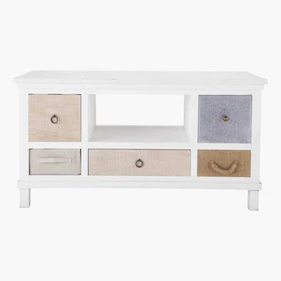 Maisons du Monde Wooden TV unit in white W 110cm Ouessant