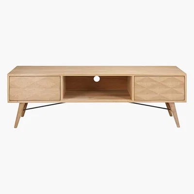 Maisons du Monde Solid oak 2-drawer TV unit Keops