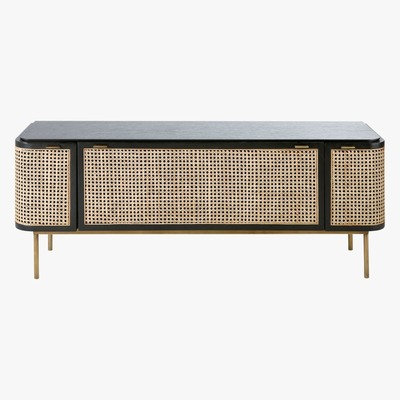 Maisons du Monde 3-Door Woven Rattan TV Unit Loreto