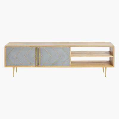 Maisons du Monde Solid Mango Wood 2-Door TV Cabinet Carlotta